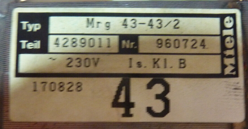 Motor MRG 43-43/2 4289011 960724 Miele Staubsauger Electronic S424i - Foto 5 di 7