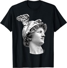 NEW Limited Funny Hermes Mercury Statue Mythology Ancient God T-Shirt Size S-5XL