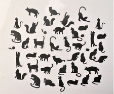 Small Black Cat 40 pcs Silhouette Die Cut Scrapbook Cardmaking Embellishment #2