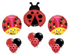 LADYBUG Lady Bug Lunares Cumpleaños FIESTA 12 Mylar y Látex GLOBOS Set Kit
