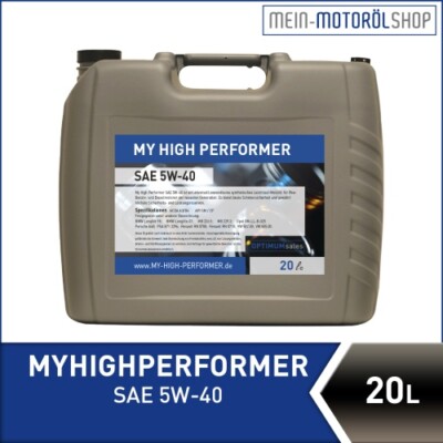 Motoröl 5W-40 BMW Longlife MB OPEL GM Porsche PSA VW 5w40 MHP 20 Liter