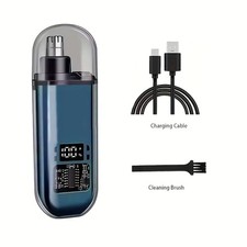 Men's USB Rechargeable Nose Hair Trimmer - Compact Portable Digital Display Desi