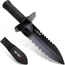 Metal Detector Shovel, Heavy Duty Double Serrated Edge Digging Tool with Belt...