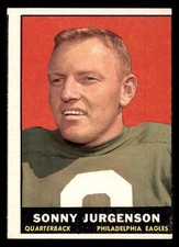 1961 Topps #95 Sonny Jurgensen Miscut Eagles     ID:337221