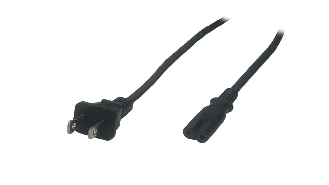 USA Power Cord IEC C7 10A - POSAC-C7-10A/US18 Black 1.8m /T2UK