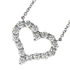 TIFFANY & Co. Platinum .54ct Diamond Heart Pendant Necklace $6,500