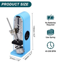 Mini Mechanical Metronome Professional for Piano Guitar Sky Blue