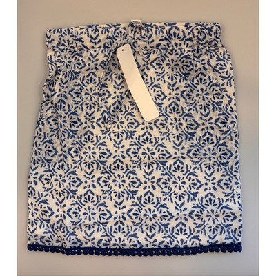 Nandy & Molly NWT Girls Skirt Size 5 Blue White Block Print Drawstring