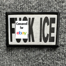 Anti-ICE Morale Patch Hook & Loop "F**k Ice" Block Letters
