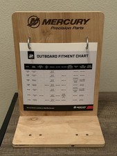 Mercury Precision Parts Wood Store Advertising Sign Fitment Chart Outboard Boat