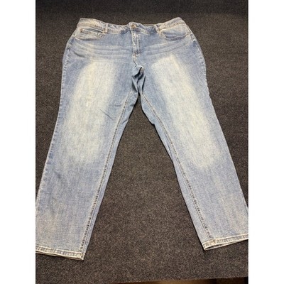 St. 1946 Denim Curvy Straight Leg Jeans Women 22W Light Wash Blue Stretch