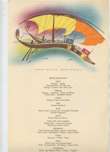 Holland America S S Nieuw Amsterdam Cabin Class Menu Greek Vessels About 500 BC