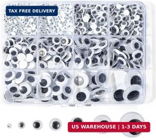 764pcs Black Wiggle Googly Eyes Self Adhesive, 4mm 6mm 8mm 10mm 12mm 15mm 20mm L