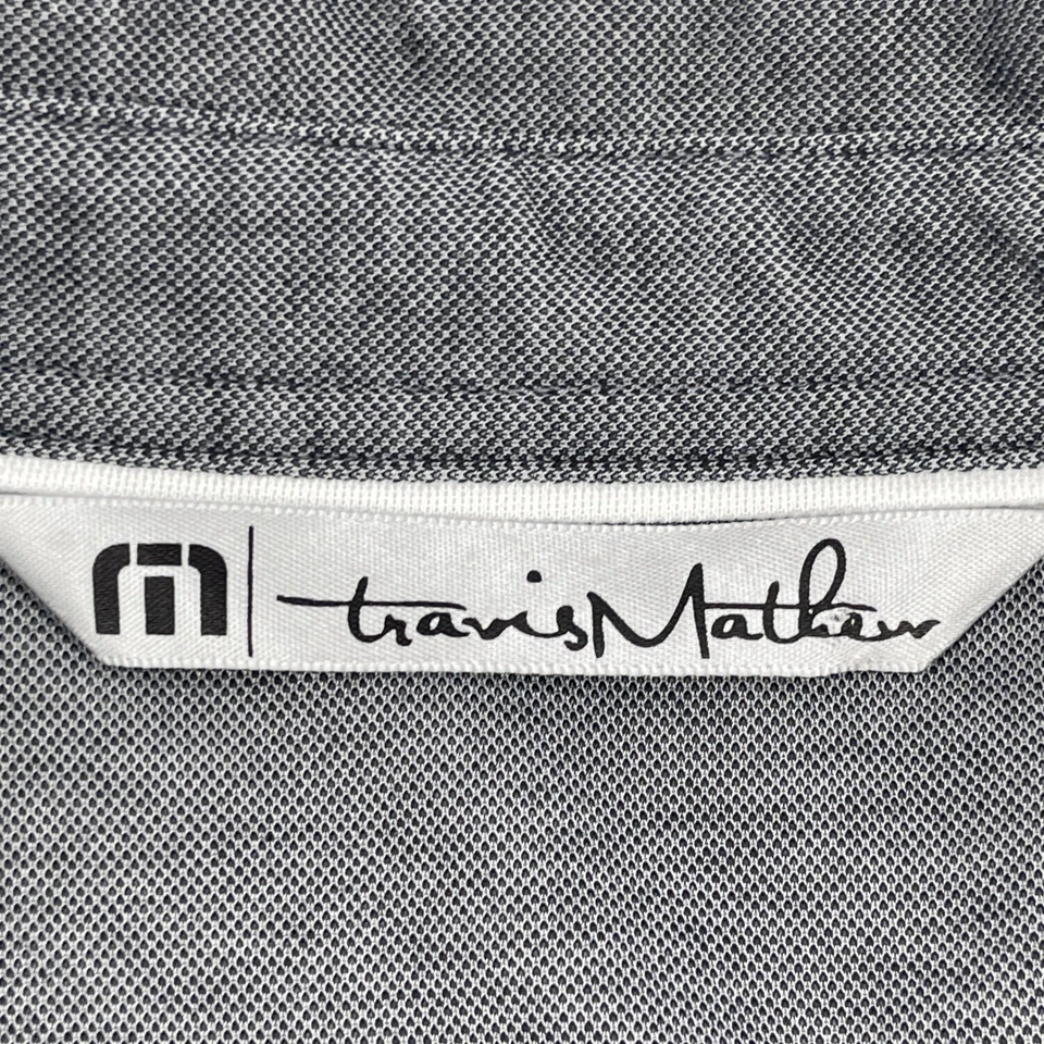 Camisa Polo Travis Mathew Para Hombres XXL Gris Manga Corta Pima Mezcla Algodón Golf Foto 4 de 4