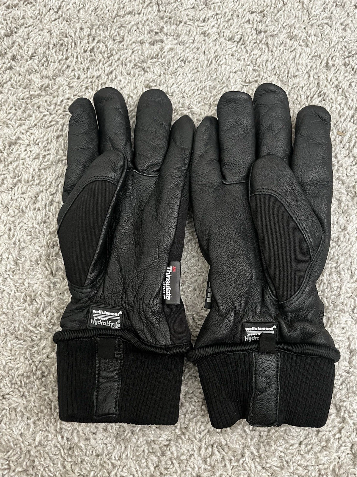 Wells Lamont HydraHyde Leather Gloves Mens Large Black Thinsulate Insulated