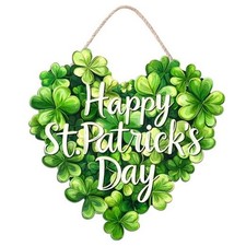 St. Patrick's Day Decorations Wooden Shamrock Door Wreath for Front Door