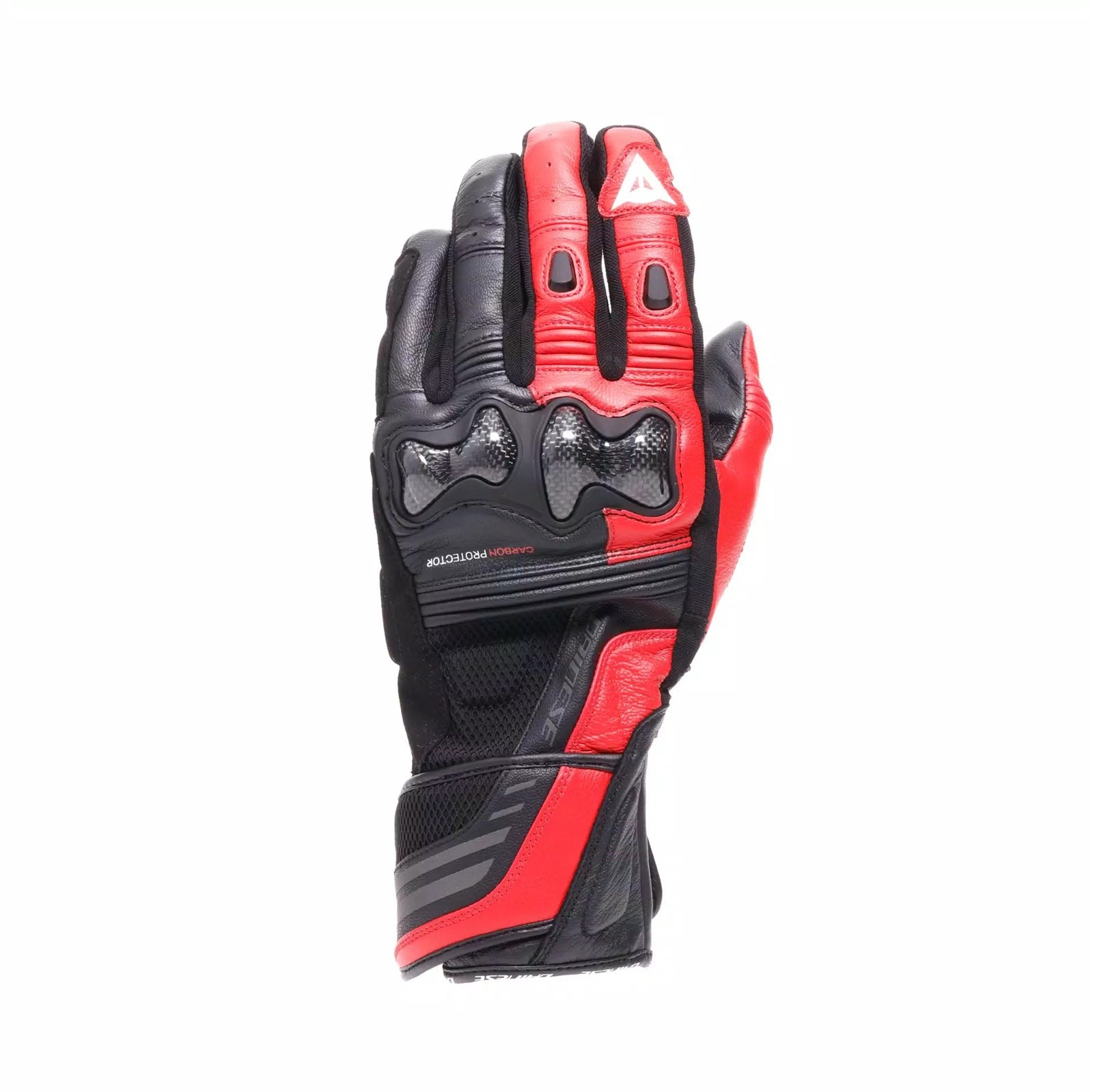 Dainese Reacto Carbon Long Leder Motorrad Handschuhe Gr. XXL - Schwarz Rot