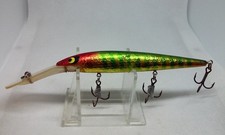 Vtg Smithwick Deep Rattlin Rogue Gold/Green stripe 4 1/2" Jerkbait Fishing lure