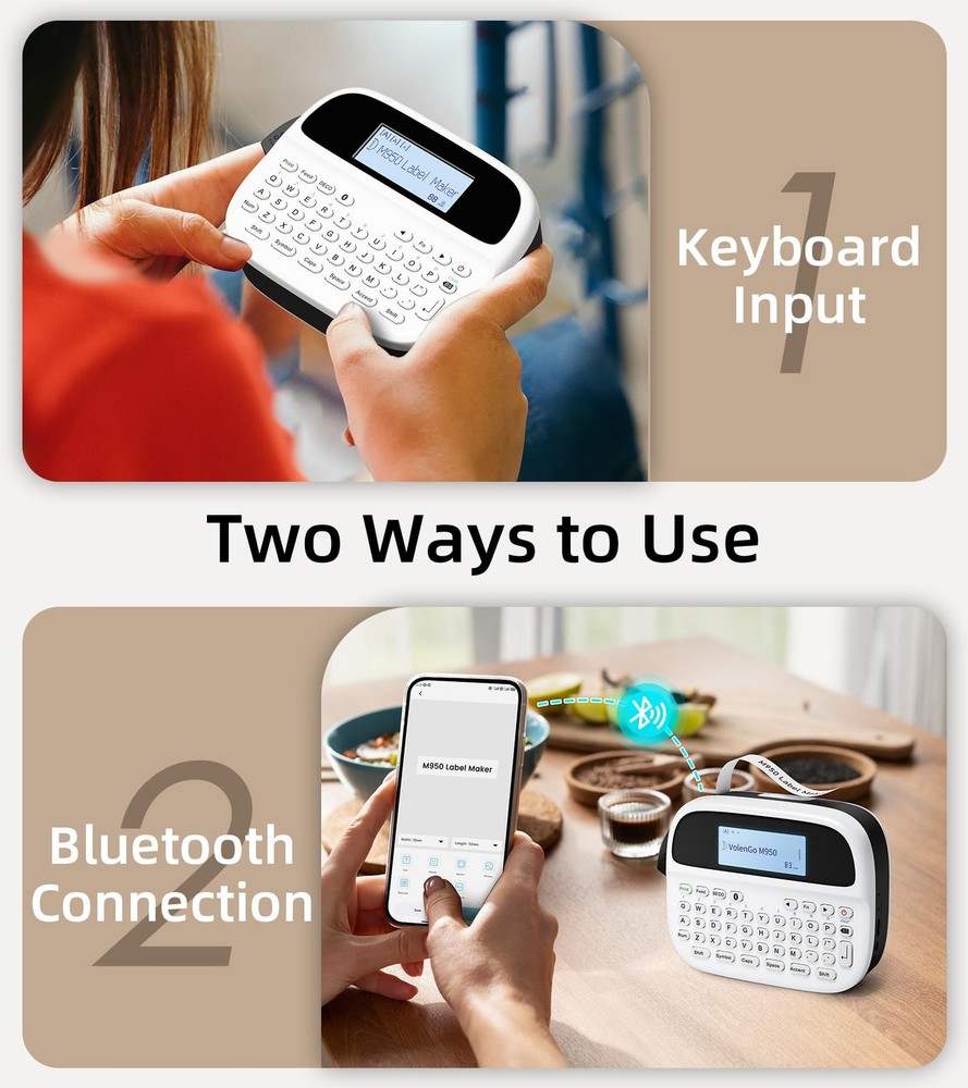 Portable Rechargeable Label Maker Machine with Waterproof Tapes