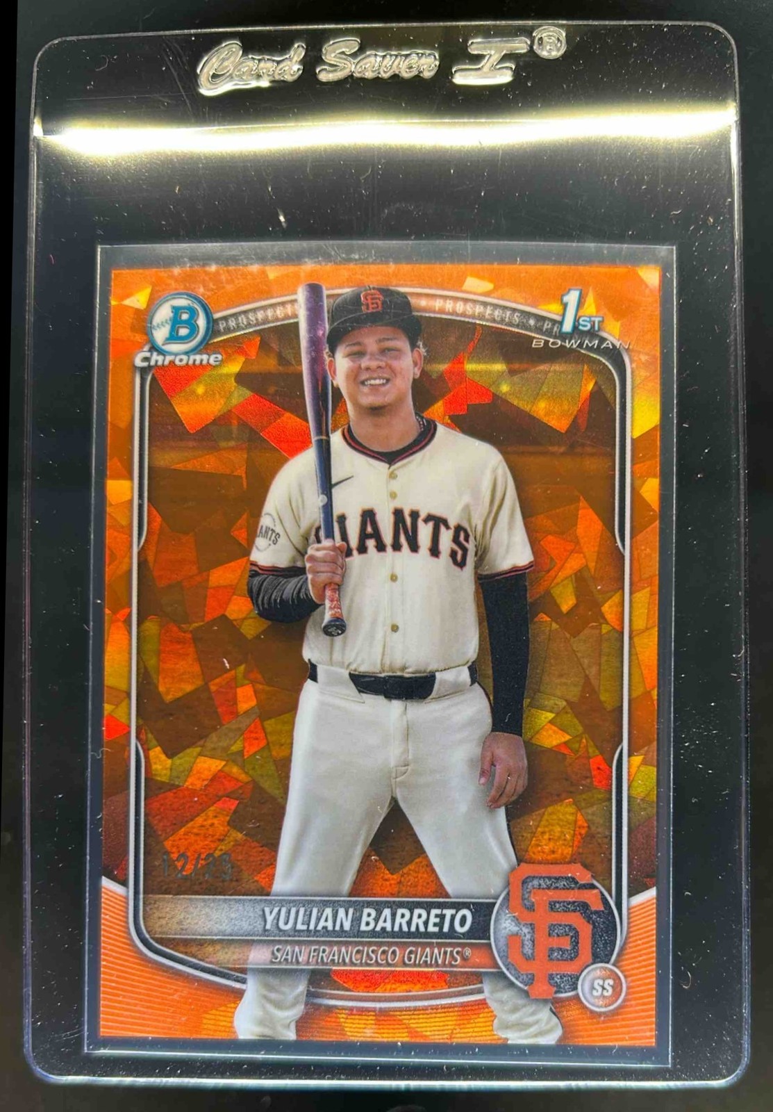 2025 Bowman Chrome Sapphire Yulian Barreto Orange Refractor 1st #12/25