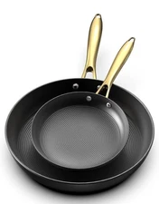 Imarku Nonstick Cast Iron Frying Pan Set 8 And 12 Inch Ergonomic Handle