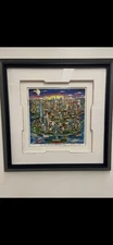 3-D relief serigraph 1n color with mixed media embellishment on paper - Framed