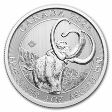 2024 RCM 2 oz Silver Ice Age of Canada Woolly Mammoth BU 74.56 per troy oz