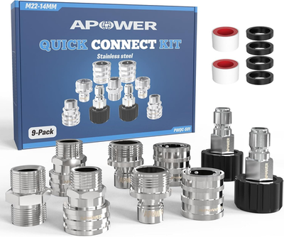 #ad #ad Pressure Washer Quick Connect Kit M22 14Mm to 3 8quot; Male Female Quick Disconnect $46.12