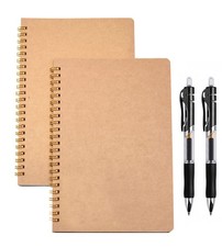 Yyaaloa 2Pcs Spiral Notebooks A5 6X8 Soft Cover Journals Planners 200 Pages Wire