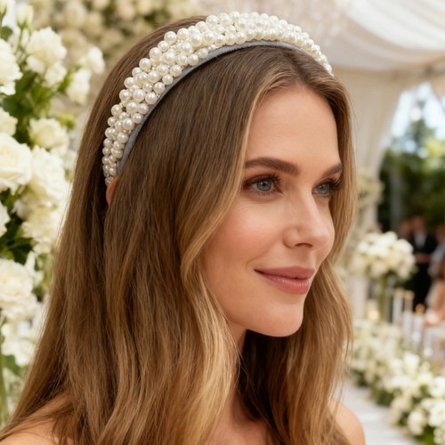 5PCS Artificial Pearls Hairband Hair Styling Accessory Hairhoop for Weddings - Zdjęcie 6 z 8