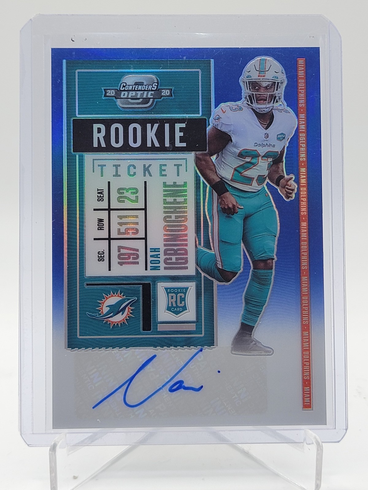 Noah Igbinoghene Panini Contenders Optic #145 Autograph-Blue