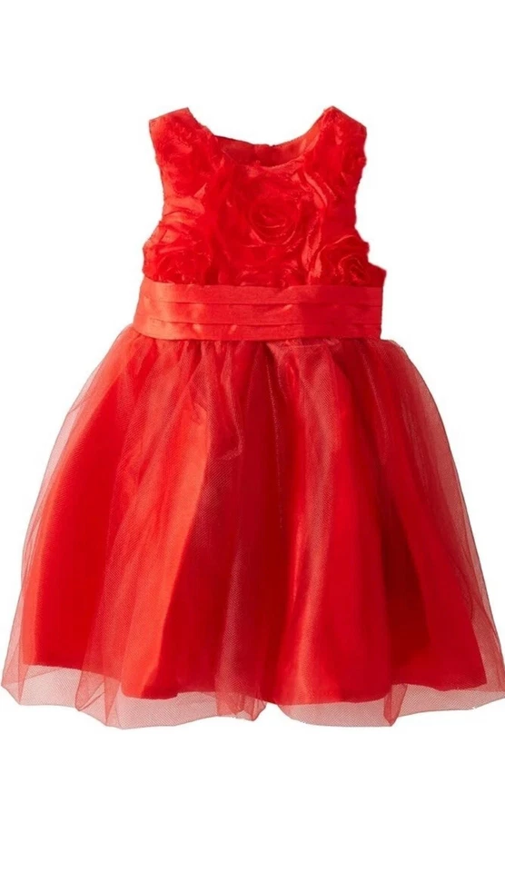 NWT Mud Pie 12-18M Red Rosette Chiffon Party Holiday Dress Tulle Tutu - Image 2 of 4