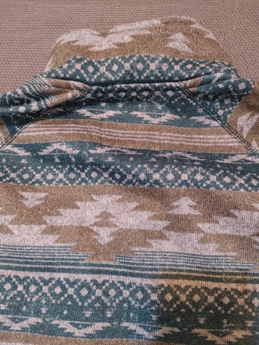 Suéter Pullover Sonoma Multicolor Para Mujer M Tribal Azteca Sherpa Polar 1/4 A Presión. - Imagen 10 de 13