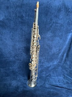 Sassofono soprano dritto passo basso Buescher True Tone vintage anni '20 con custodia