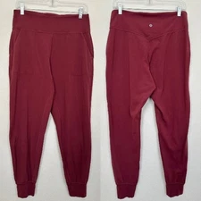 Lululemon Align Joggers Burgundy Red High Rise Athleisure Stretch Women's 10