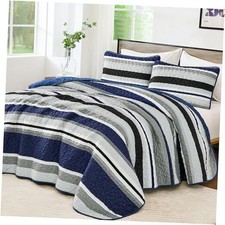 Quilts Queen Size Quilt Bedspread Bedding Set, Summer Queen 96"x90" Navy Blue