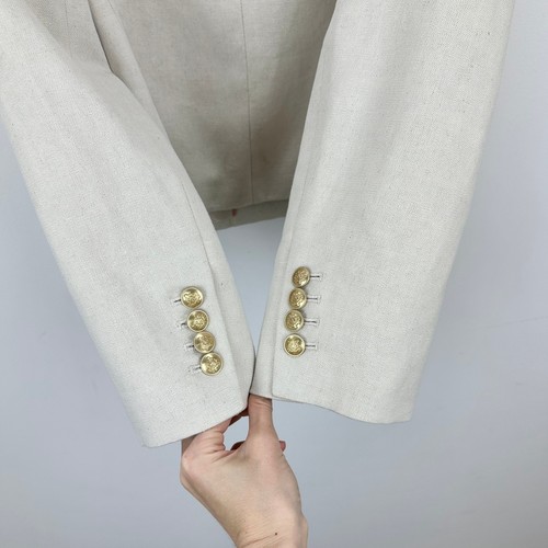 J.Crew Contrast Lady Jacket Textured Linen Blend Dried Wheat Preppy US 8 NWT - Picture 12 of 13
