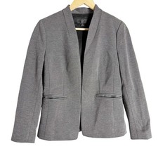 J.Crew Gray Going Out Open Front Collarless Slim Twill Blazer Jacket Size 6