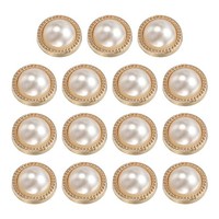 15 StüCk Metallknopf 11.5Mm Runde Perlen NäHen KnöPfe FüR Kleidung Diy Gold
