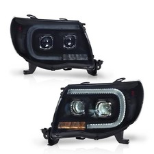 LED Projector Headlights Smoke Lens Black Housing for Tacoma 2005-2011