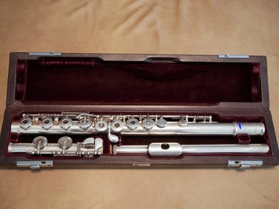 Overhauled Muramatsu Solid Silver Flute AD C Foot Ring Keys E Mechanism
