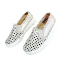 Cat Jack Toddler Slip-On Shoes - Size 9 - Rose Gold Metallic w/ Cutout Design