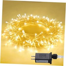 String Lights Indoor Bedroom, 8 Modes Christmas Lights Plug 100 LED Warm White