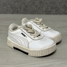 Puma Carina White Leather Toddler Sneakers Shoes 373604-11 Size 5C