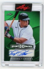 2026 Leaf Metal Sports Heroes MIGUEL CABRERA Green Base AUTO Autograph 1/7