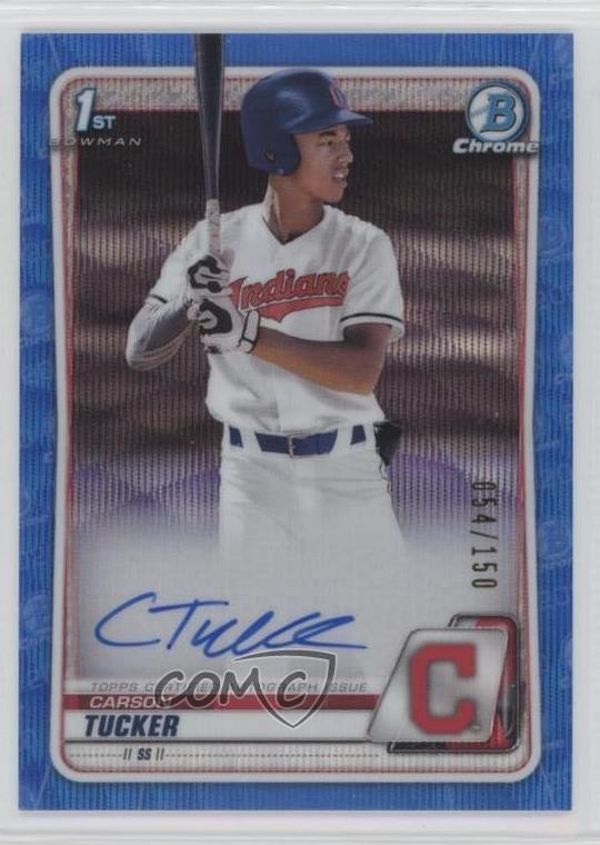 2020 Bowman Draft Chrome Picks Blue Wave Refractor /150 Carson Tucker Auto 0ou2