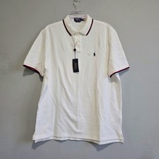 Polo by Ralph Lauren White Tipped Mesh Polo Shirt Size L