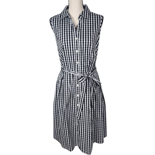 Charter Club Womens Sleeveless Shirt Dress Black White Gingham Palm Beach Sz 16W - Bild 7 von 18