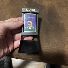 UNSTRUCK vintage Camel Cigarettes Joe Tuxedo Motorcycle ZIPPO Lighter ~1993~