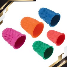 20 x Rubber Finger Tips Silicone Thumb Fingertip Protector Covers Multi Color